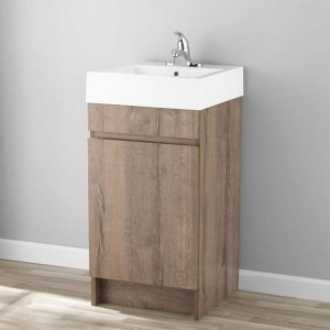 Mainstays Bathroom Vanity Cabinet Rustic Grey Set with Sink 17.75x17.75 inch